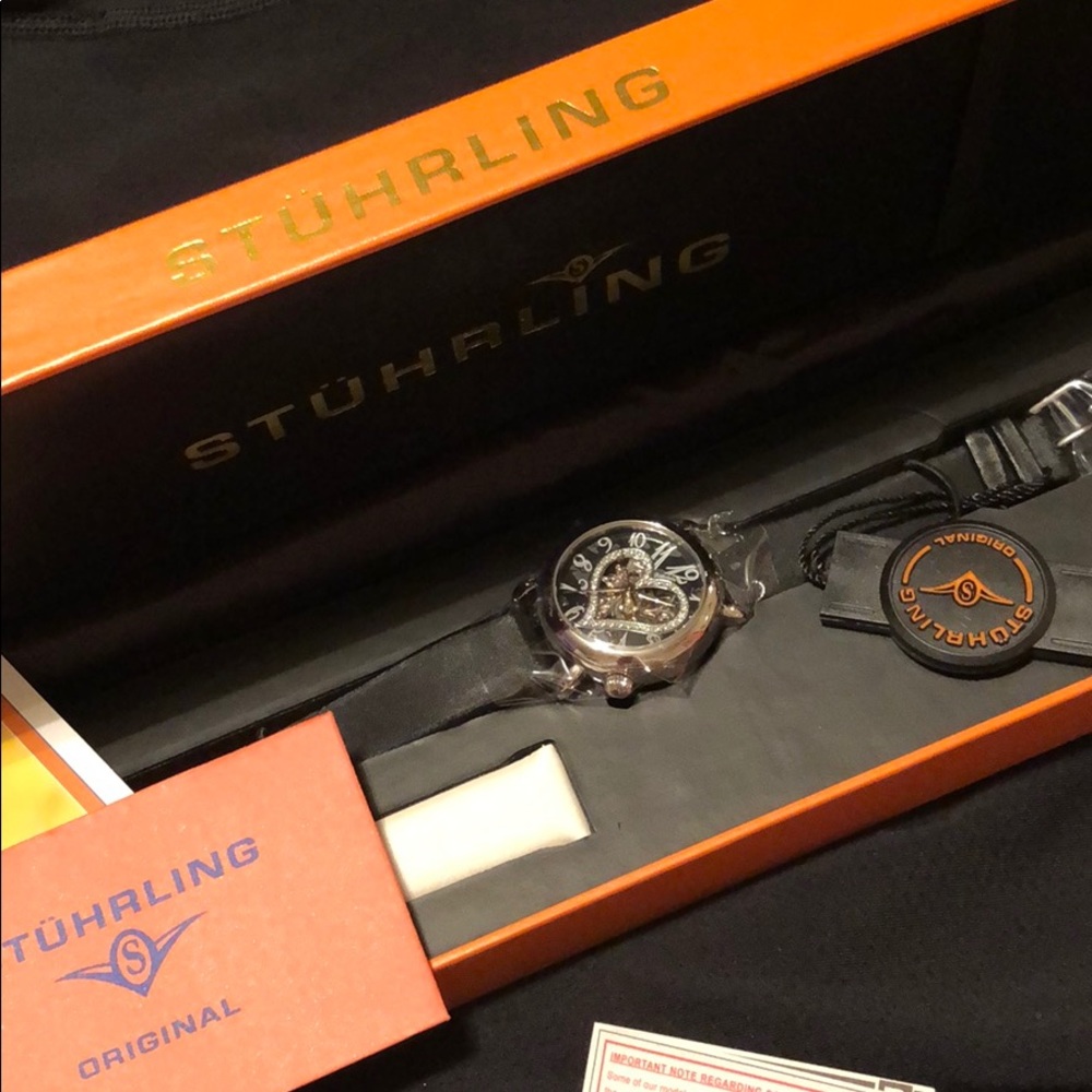 Stührling Watch with Heart Face